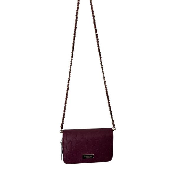 New BEBE berry 8x5x2 embossed crossbody with 21” gold tone and braided shoulder - Picture 3 of 13